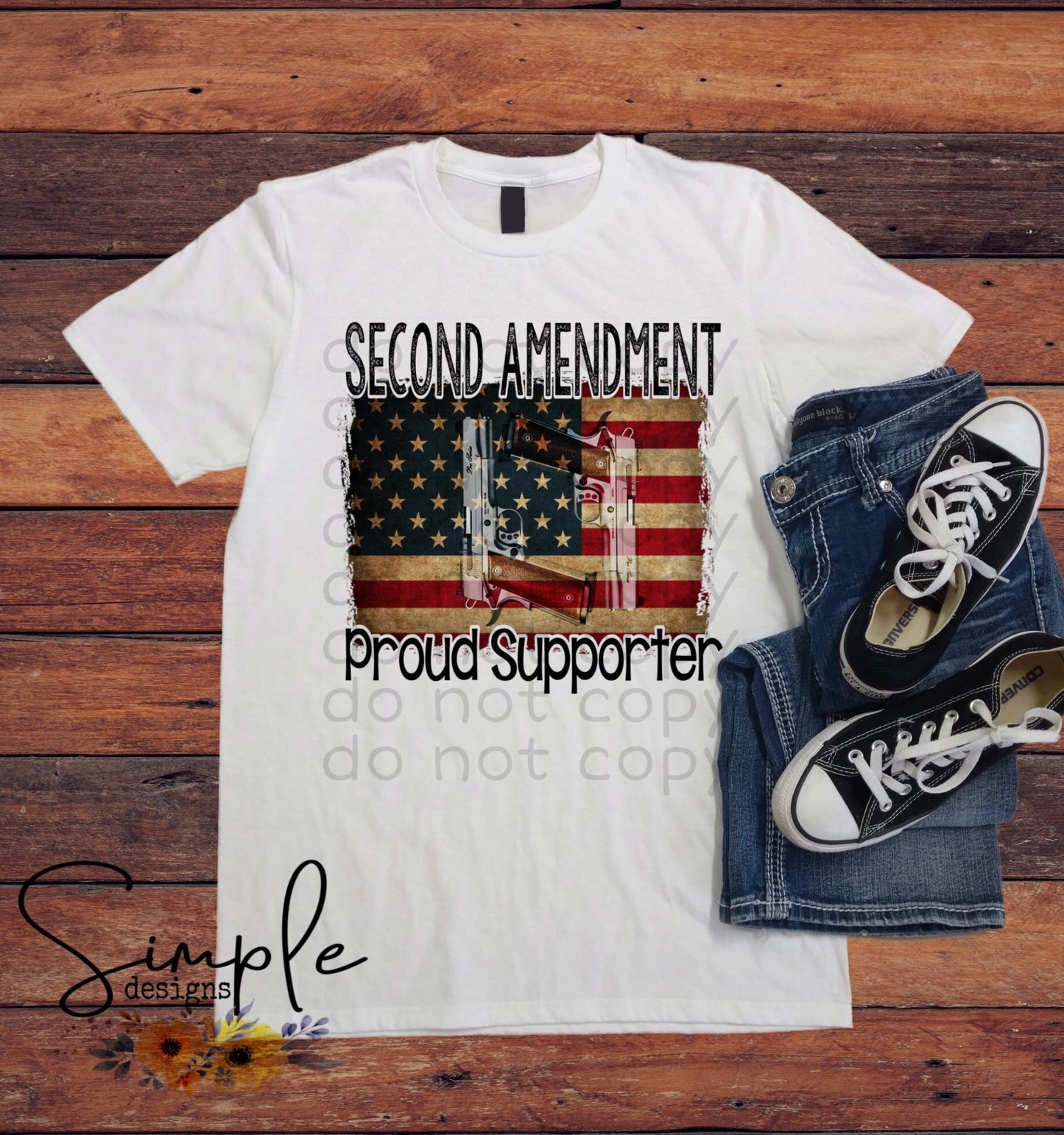 Second Amendment Proud Supporter Sublimation Heat Transfer Sheets