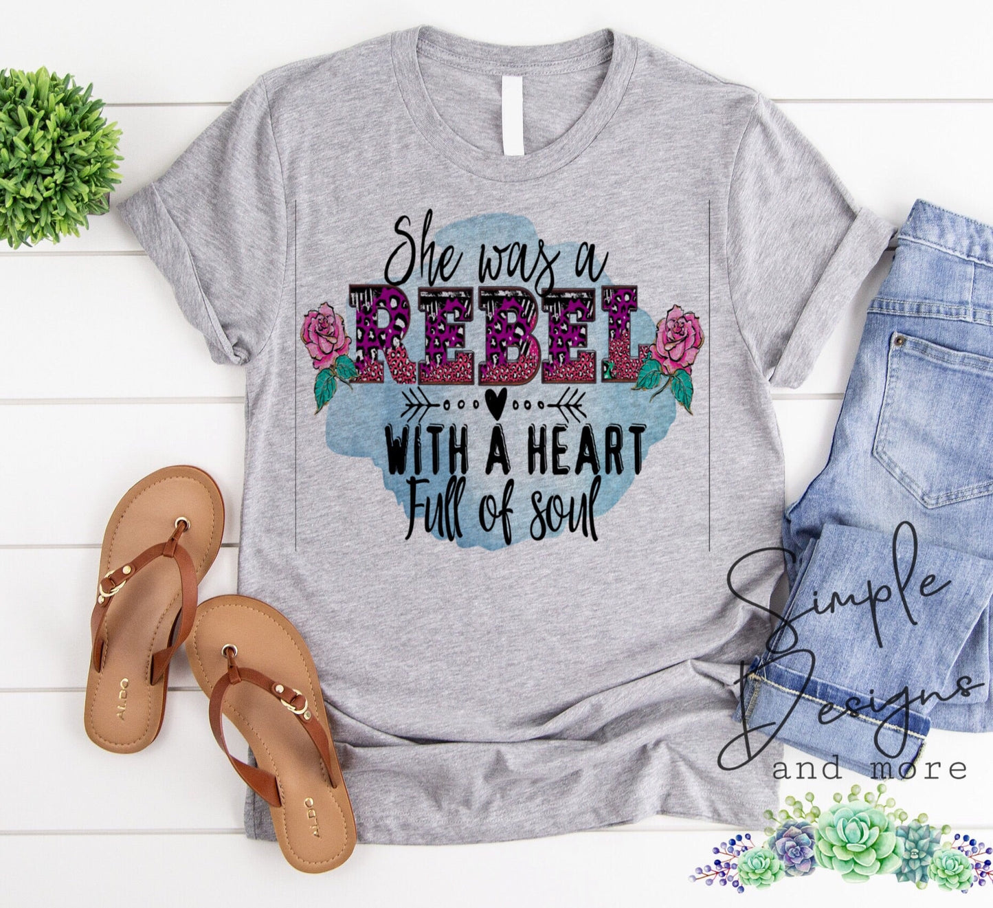 She Was a Rebel Soul With a Good Heart Sublimation Heat Transfer Sheet