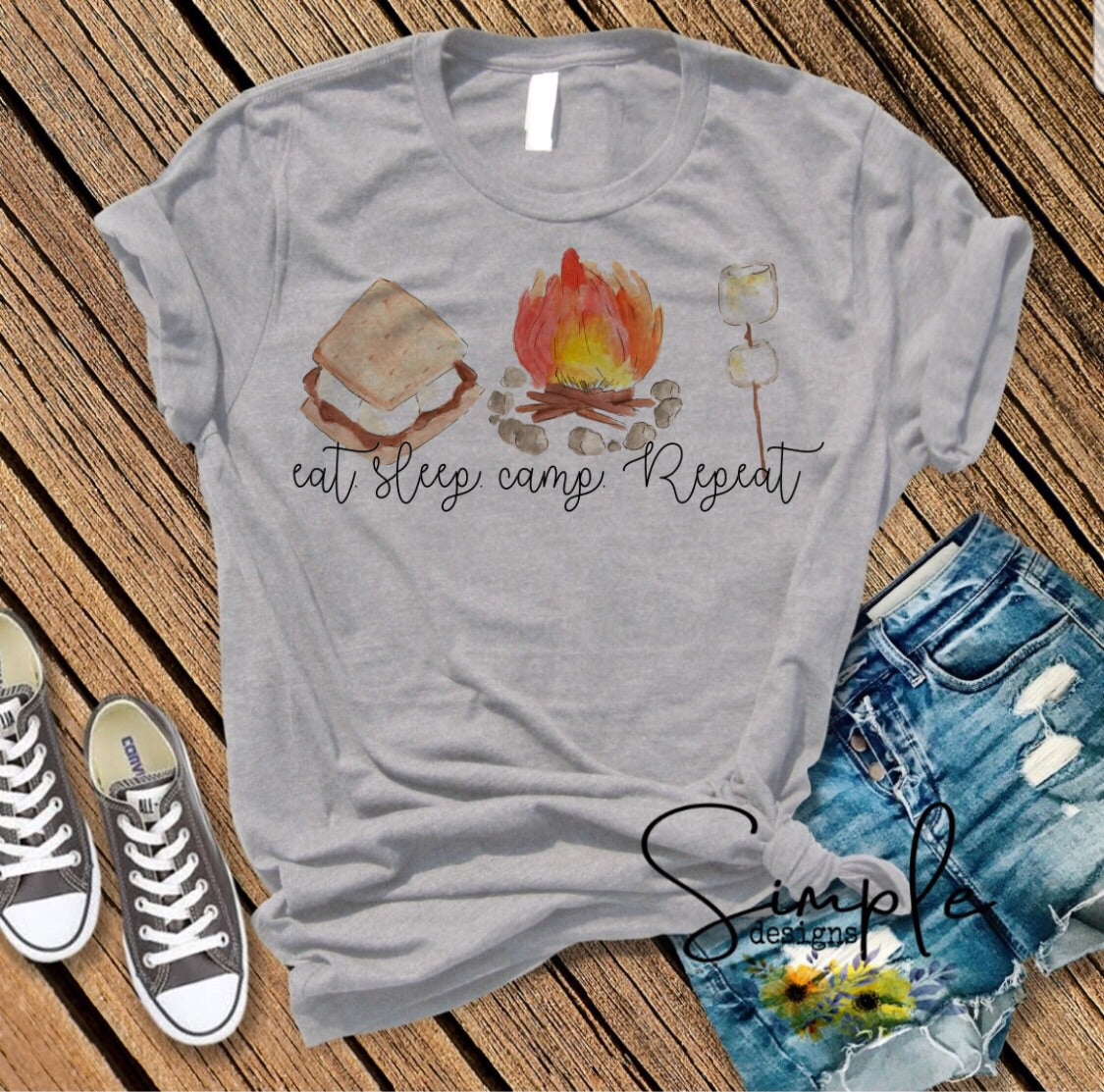 Eat Sleep Camp Repeat Sublimation Heat Transfer Sheets