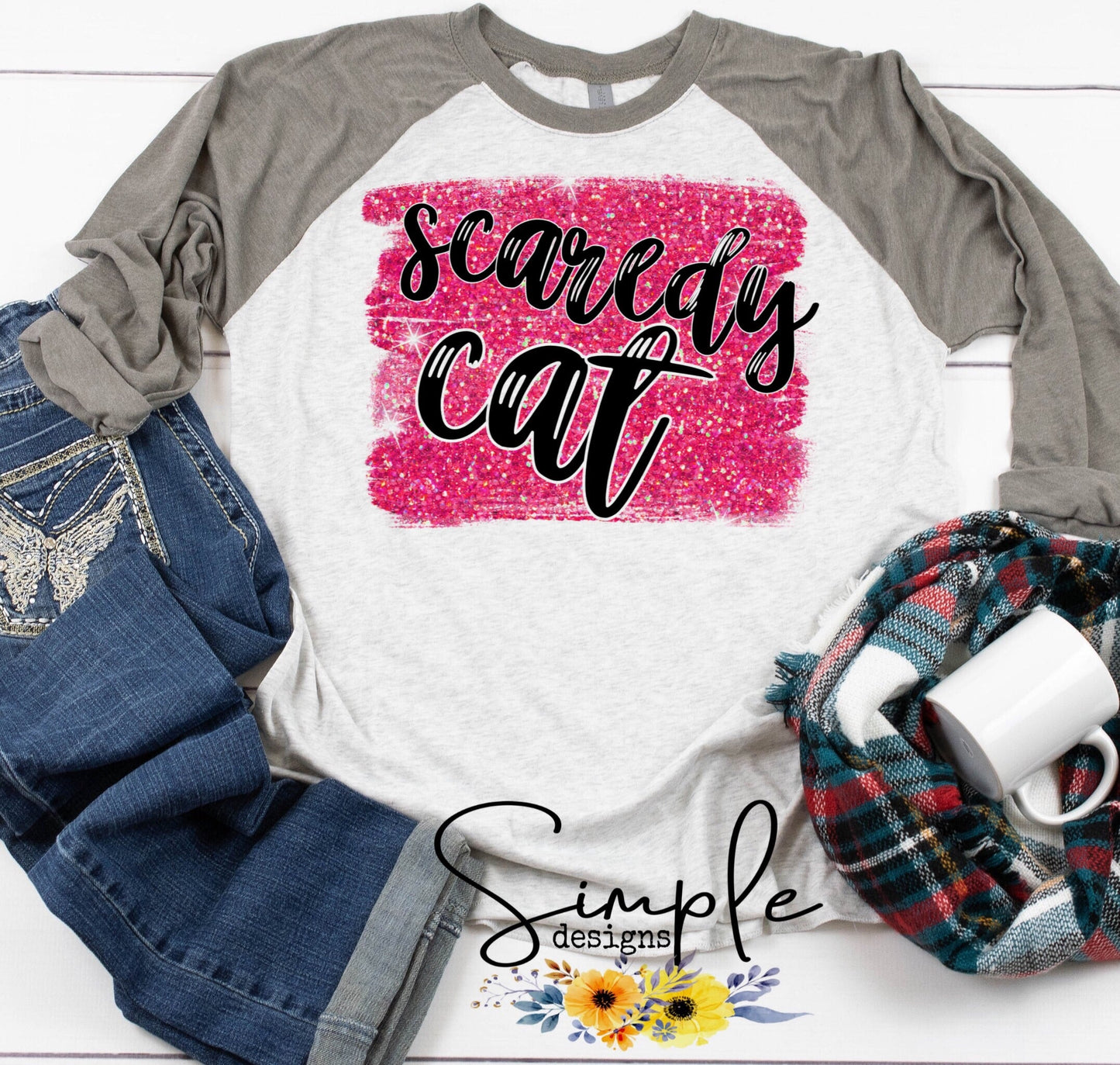 Scaredy Cat Glitter Sublimation Heat Transfer Sheet