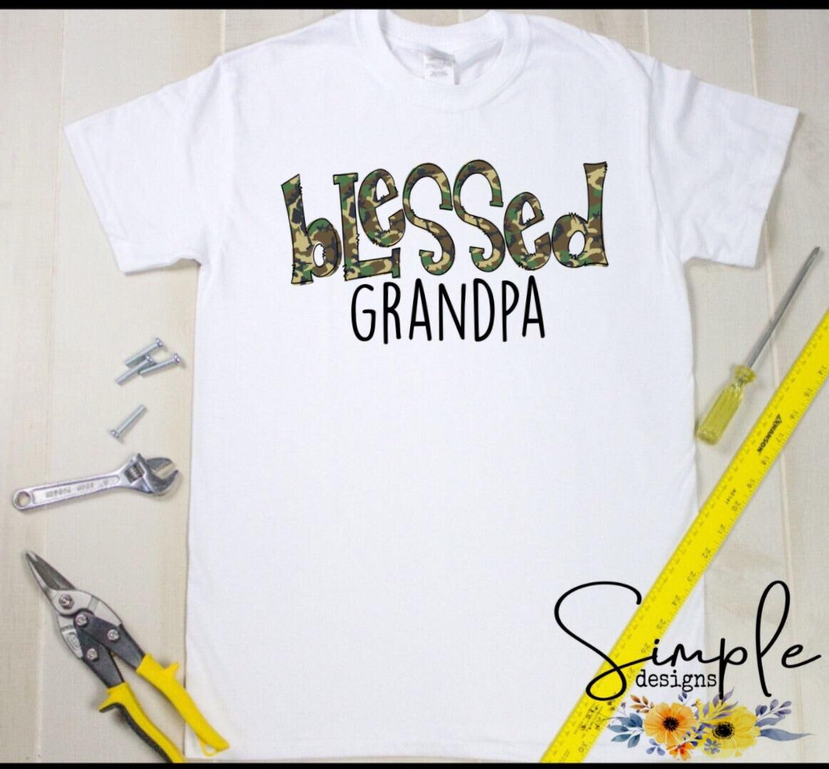 Blessed Gramps, Grandpa, Dad, CAMO Sublimation Heat Transfer Sheets