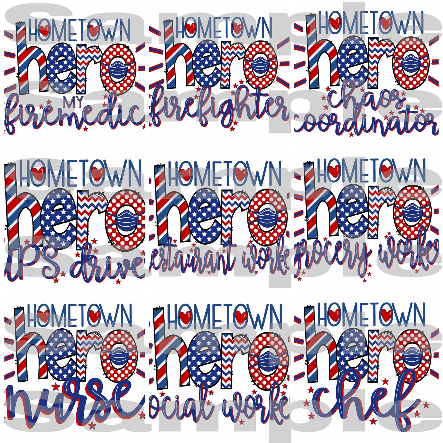 Custom State Hometown Hero Essential Employee Sublimation Heat Transfer Sheet