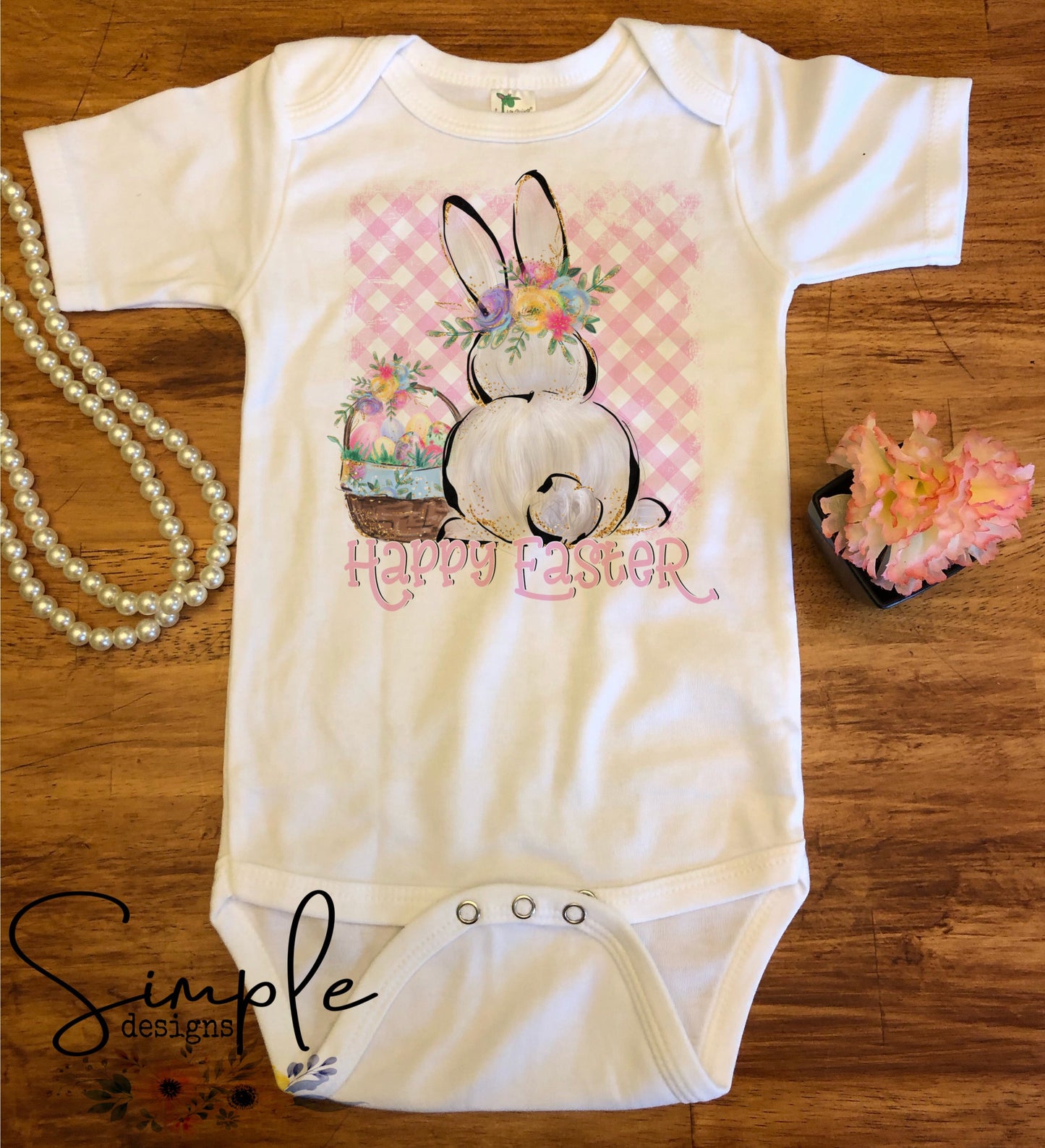 Plaid Easter Bunny Pastel Pink Sublimation Heat Transfer Sheets