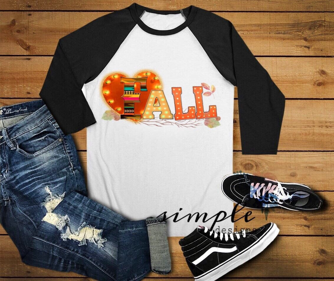 Fall Heart and Leaves Sublimation Heat Transfer Sheet