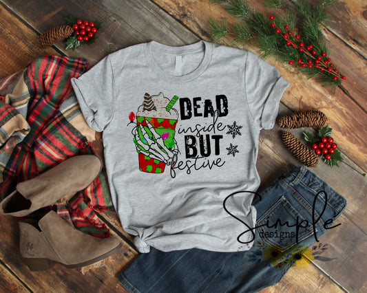 Dead inside But Caffeinated Festive Sublimation Heat Transfer Sheets