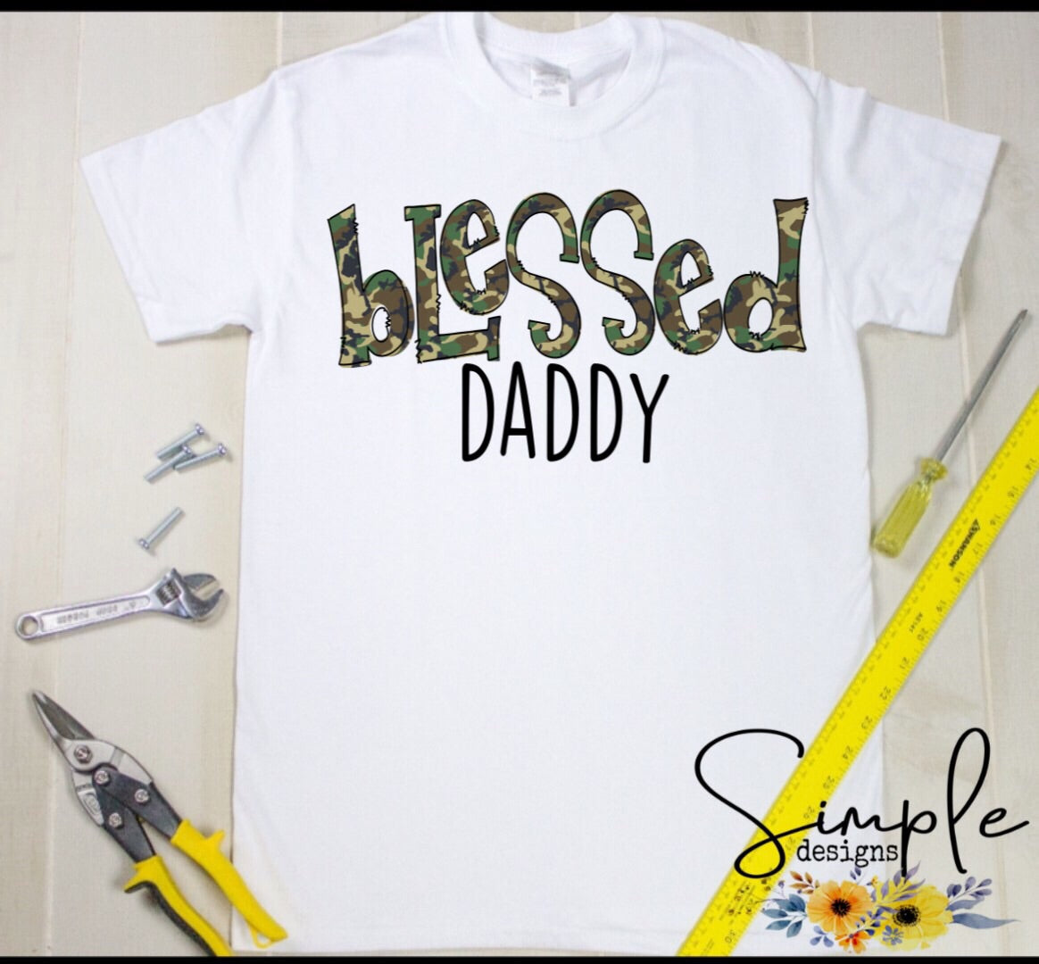 Blessed Gramps, Grandpa, Dad, CAMO Sublimation Heat Transfer Sheets