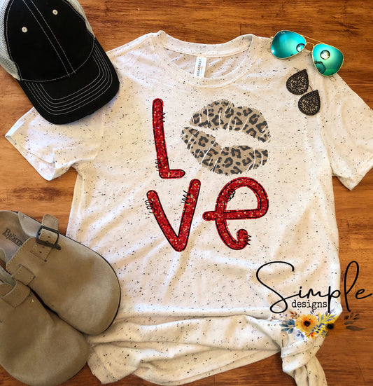 Love Leopard Print Lips Sublimation Heat Transfer Sheet