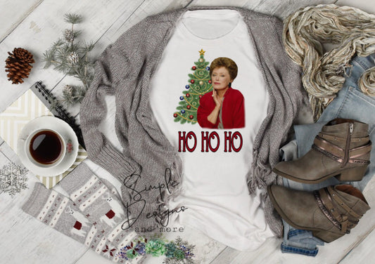 Blanche in Red Ho Ho Ho Golden Girls Christmas Sublimation Heat Transfer Sheet