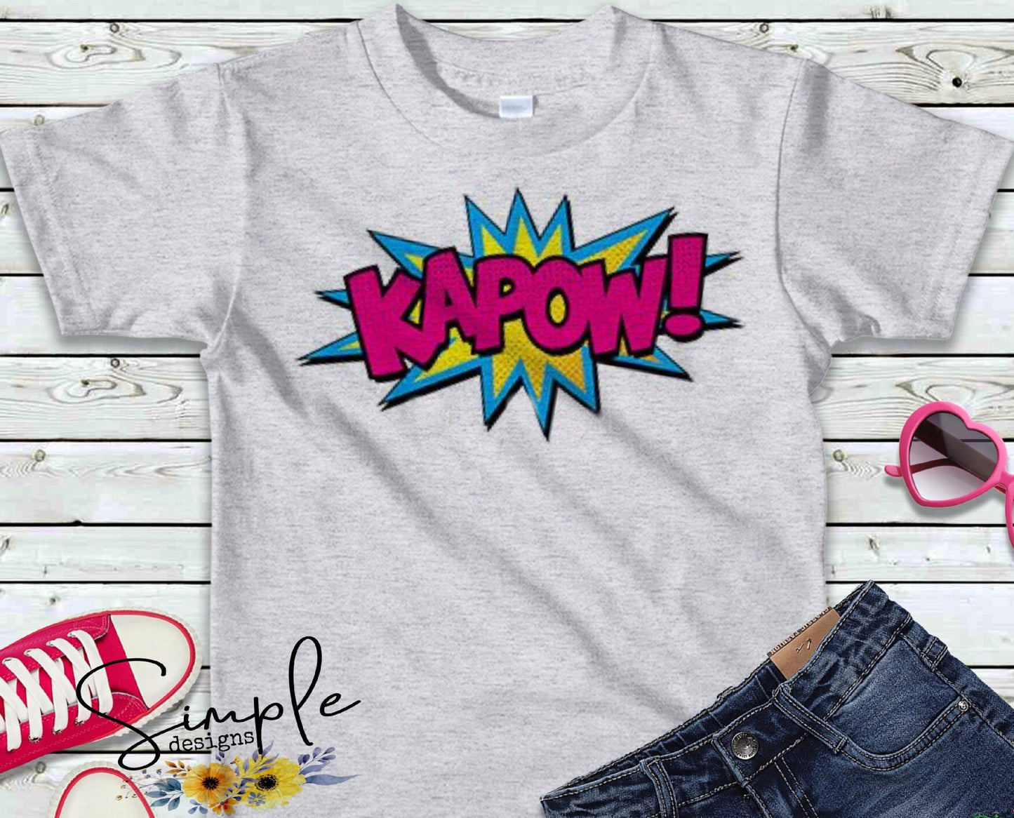 Kapow Superhero Pink Sublimation Heat Transfer Sheets