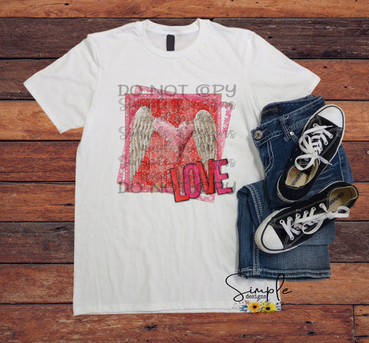 Love Vintage Wings Sublimation Heat Transfer Sheet
