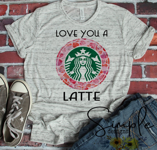 Love You a Latte Valentines Sublimation Heat Transfer Sheets