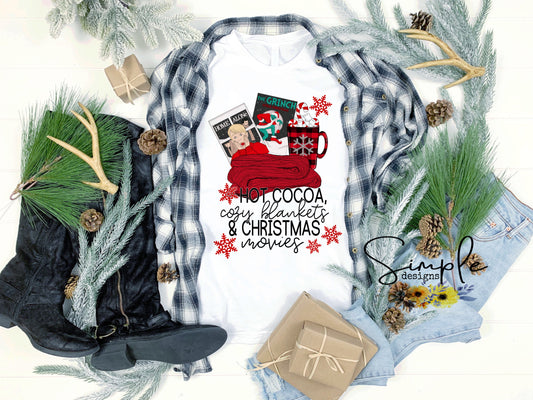 Hot Cocoa, Cozy Blankets & Christmas Movies Sublimation Heat Transfer Sheets