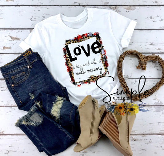 Love a Tiny Word Valentines Sublimation Heat Transfer Sheets