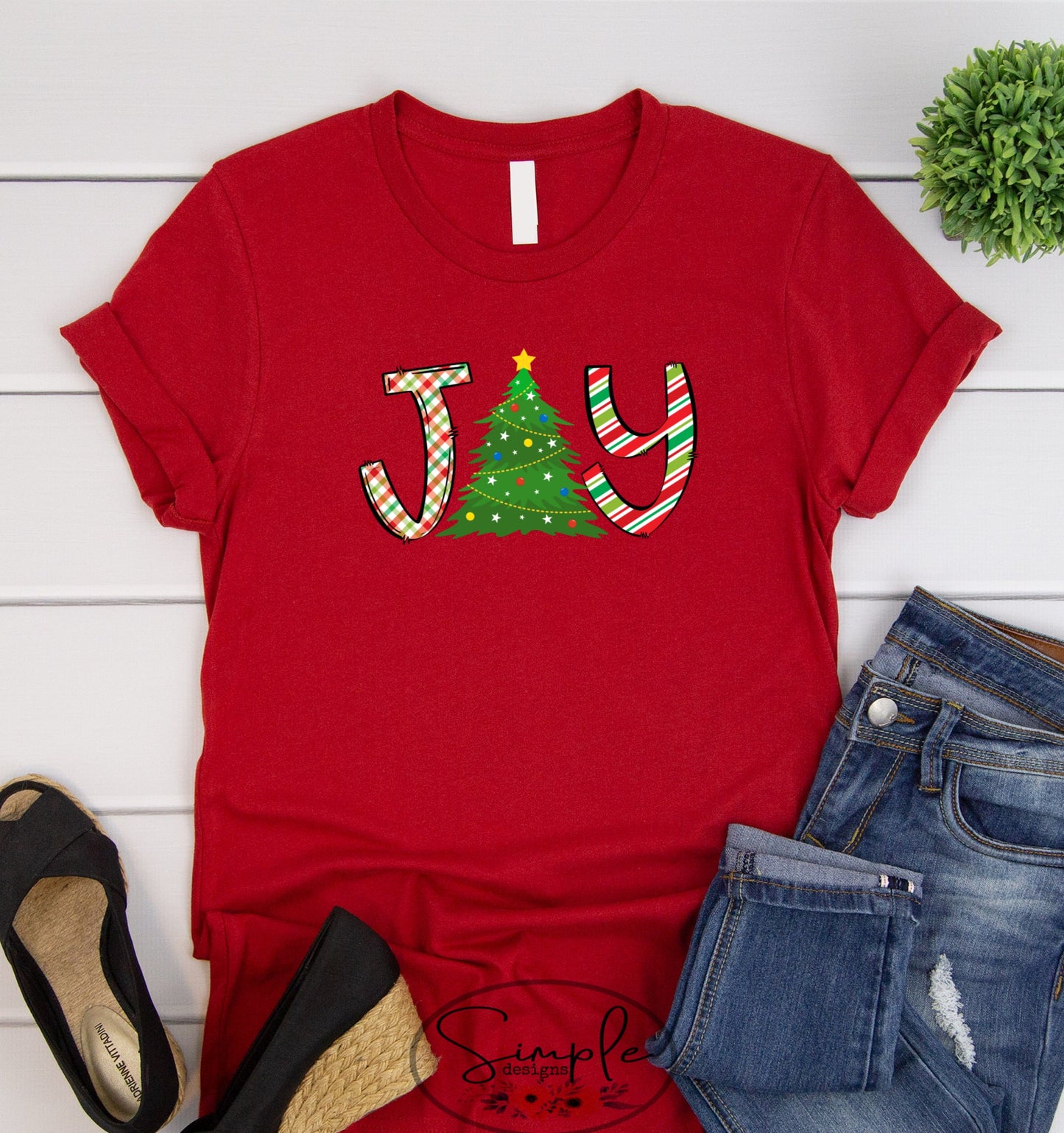 Joy Christmas Tree Sublimation Heat Transfer Sheet