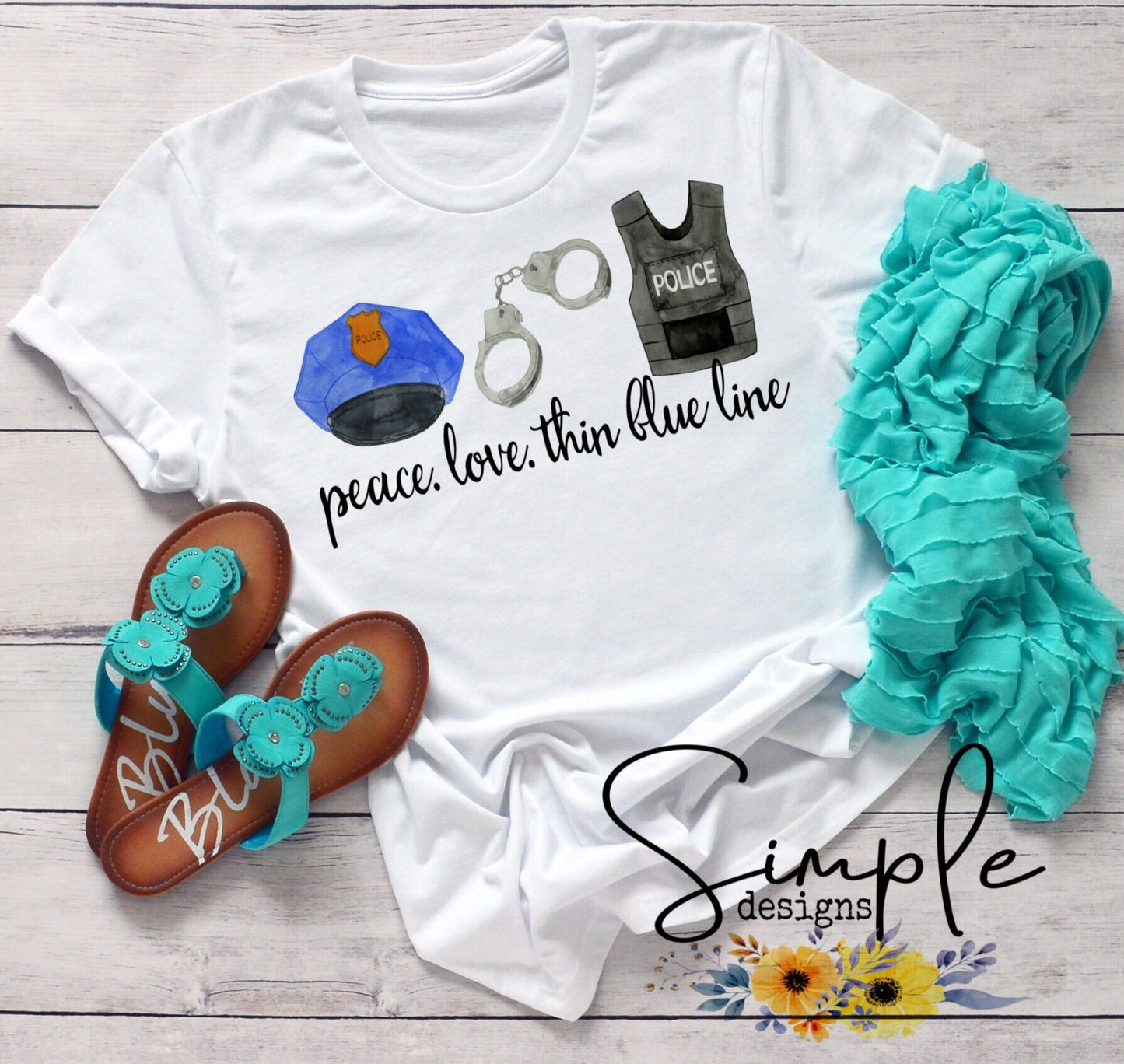 Peace Love Thin Blue Line Sublimation Heat Transfer Sheets