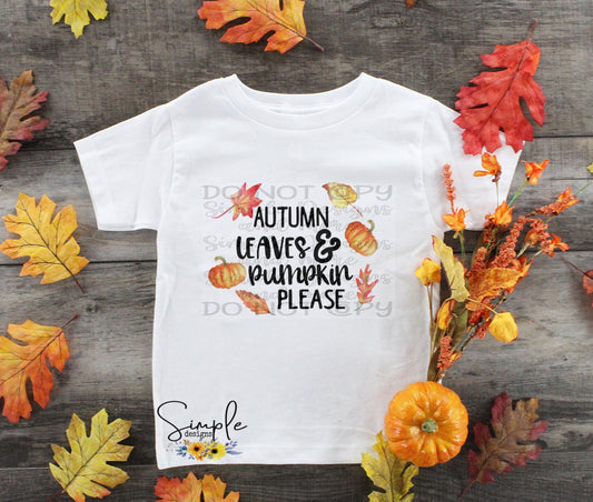 Autumn Leaves and Pumpkins Sublimation Heat Transfer Sheet