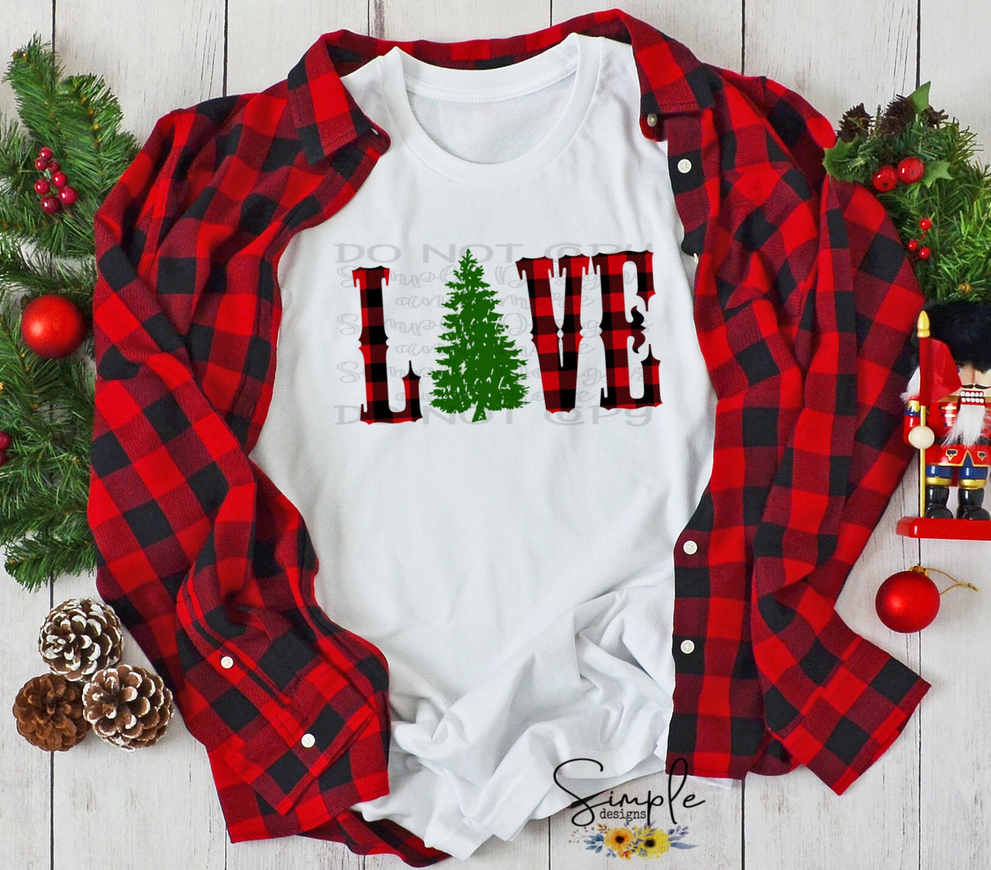 Love Christmas Tree Sublimation Heat Transfer Sheet