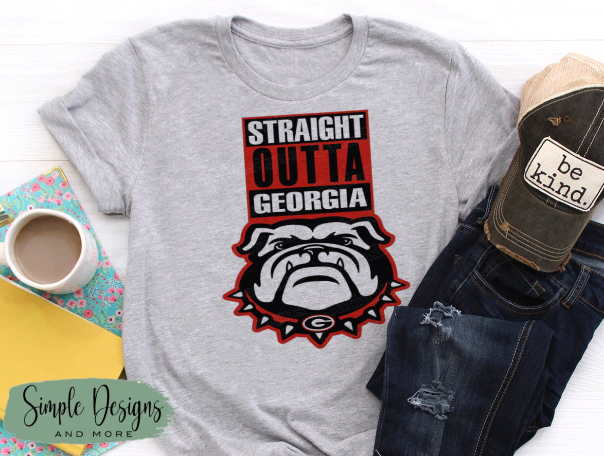 Straight Outta GA UGA BULLDOGS Sublimation Heat Transfer Sheets