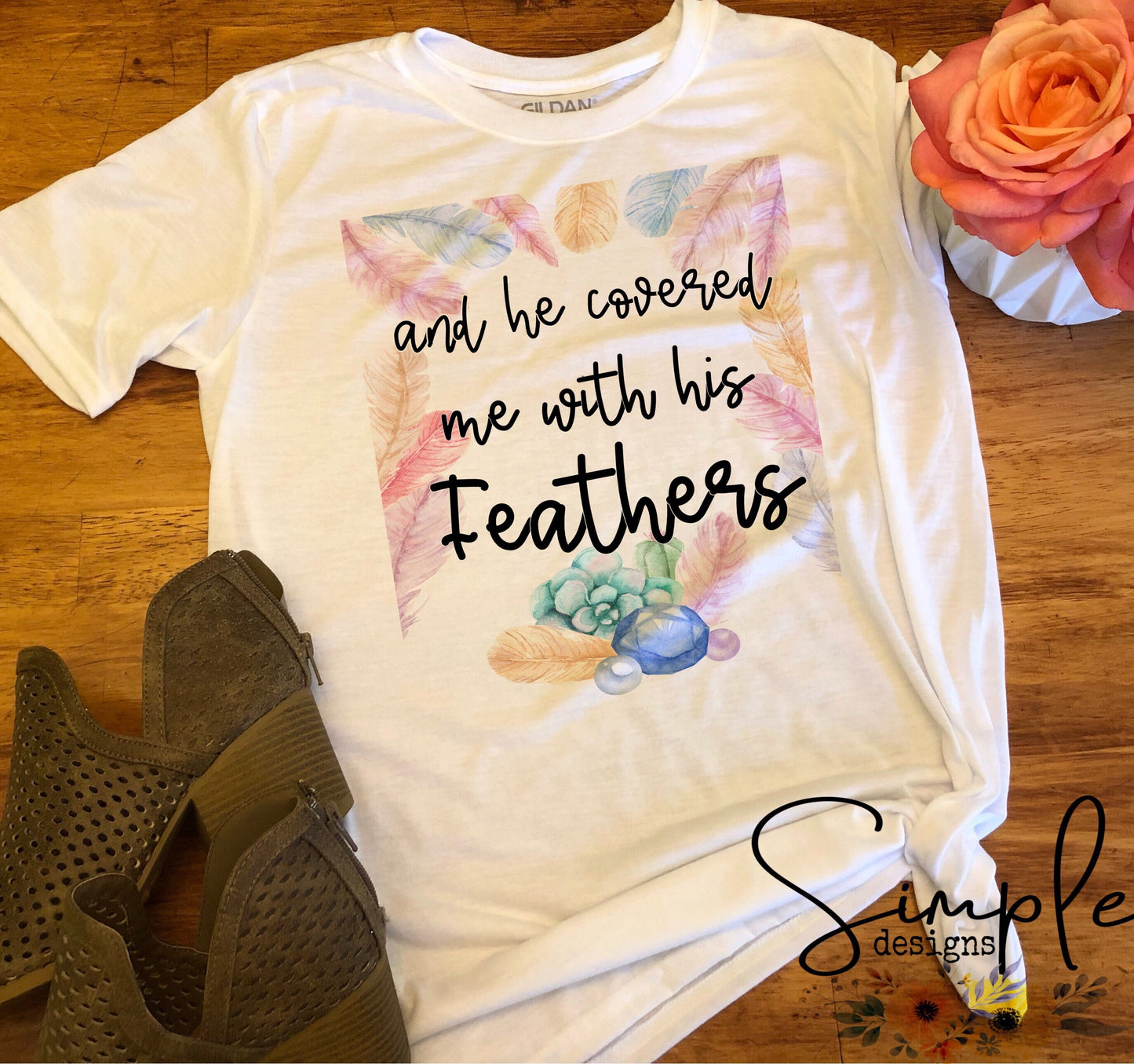 And He Covered Me With His Feathers Sublimation Heat Transfer Sheets