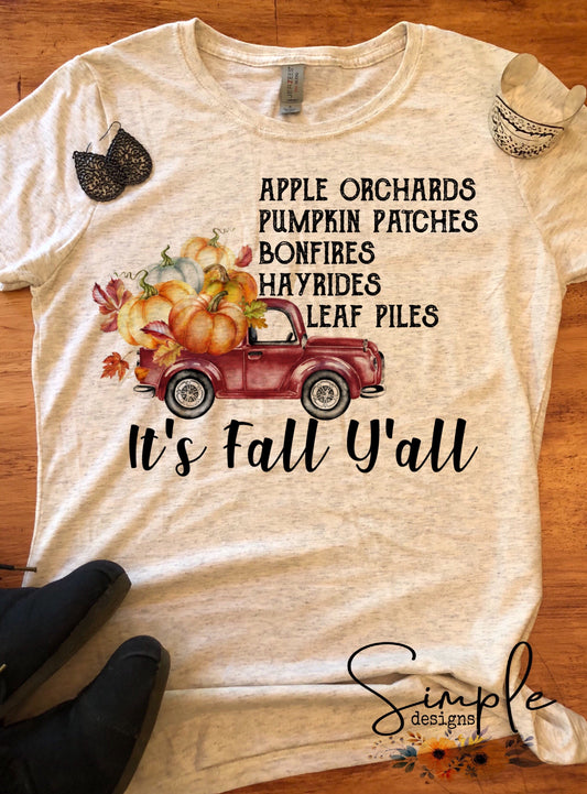 It’s Fall Y’all Truck Sublimation Heat Transfer Sheet