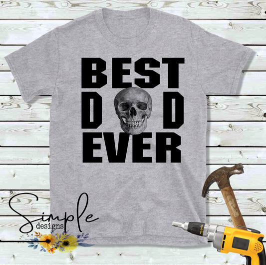 Skull BEST DAD EVER Custom Sublimation Heat Transfer Sheet