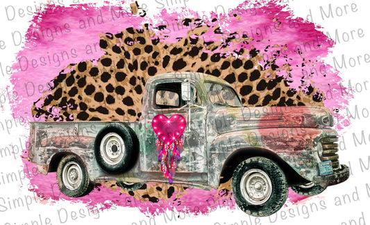 Truck Heart Valentine’s Day Sublimation Heat Transfer Sheets