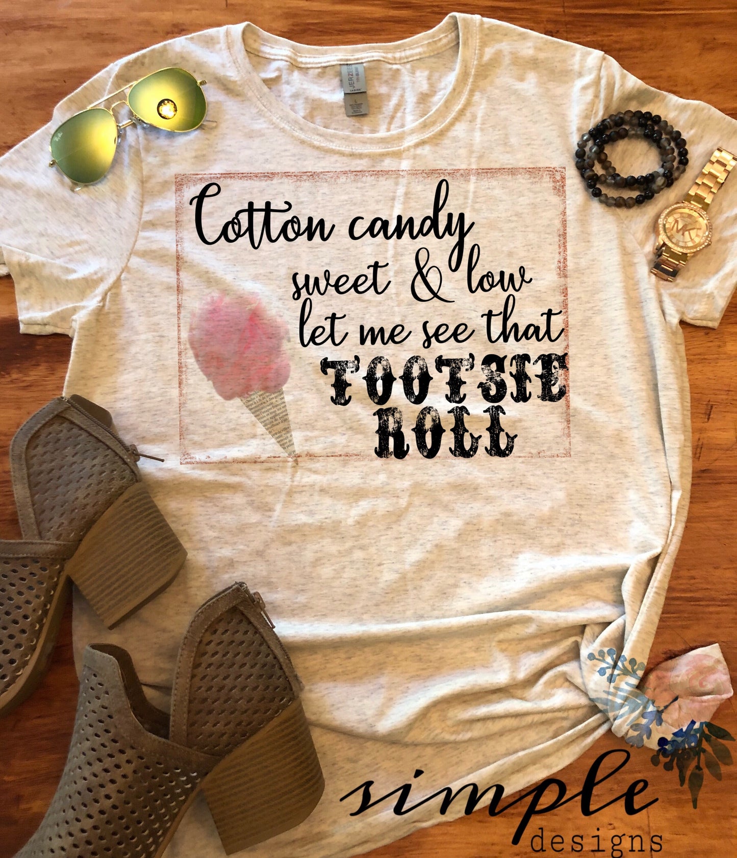 Cotton Candy Sweet and Low Let Me See That Tootsie Roll Sublimation Heat Transfer Sheet