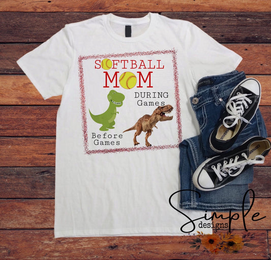 Softball Mom Before Games During Games Sublimation Heat Transfer Sheet