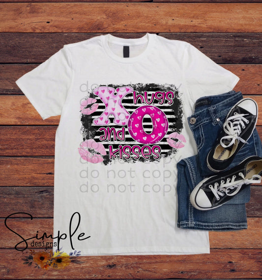 XO Valentines Pink Hugs and Kisses Sublimation Heat Transfer Sheets