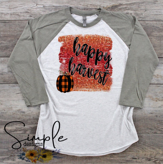 Happy Harvest Plaid Pumpkin Glitter Sublimation Heat Transfer Sheet