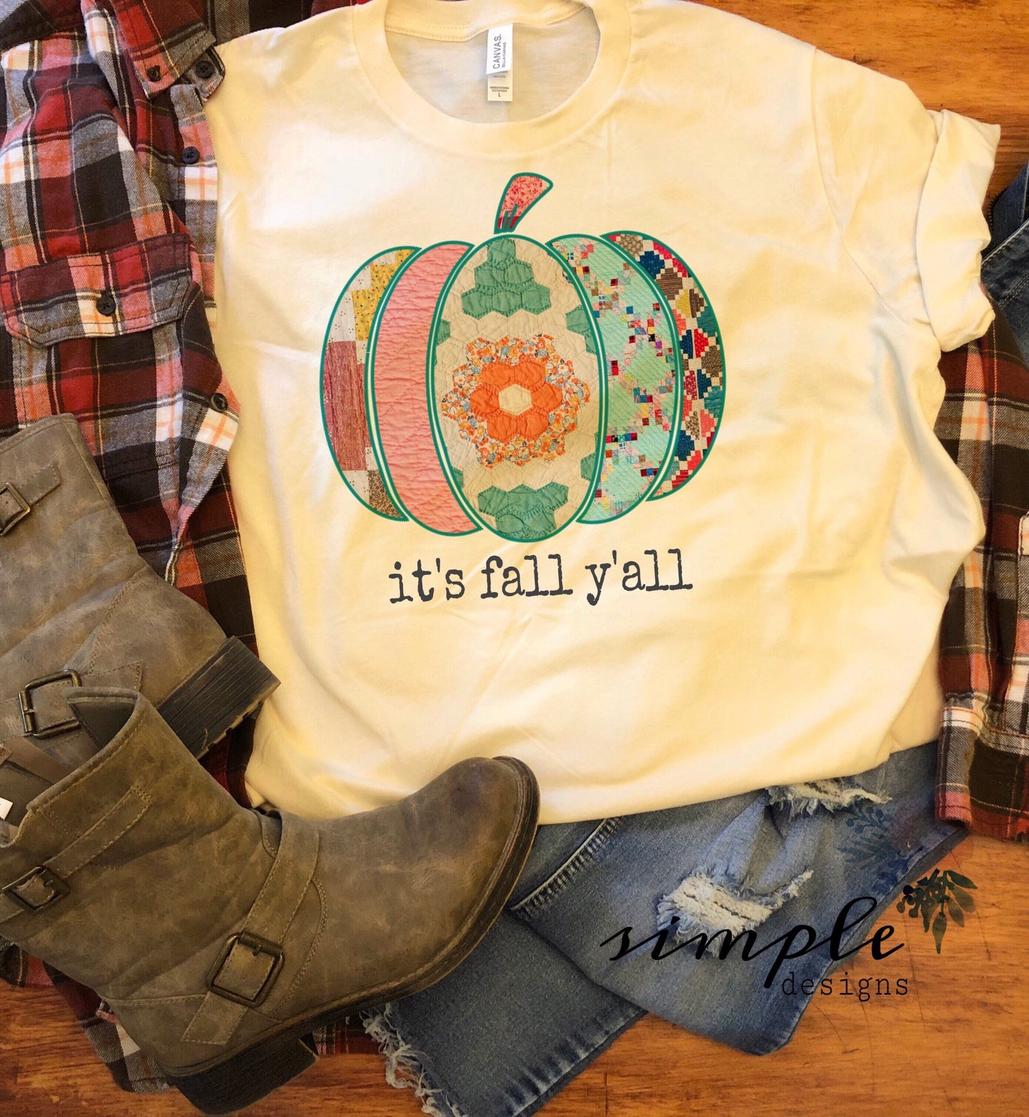 Quilted Pumpkin It's Fall Yall Sublimation Heat Transfer Sheet