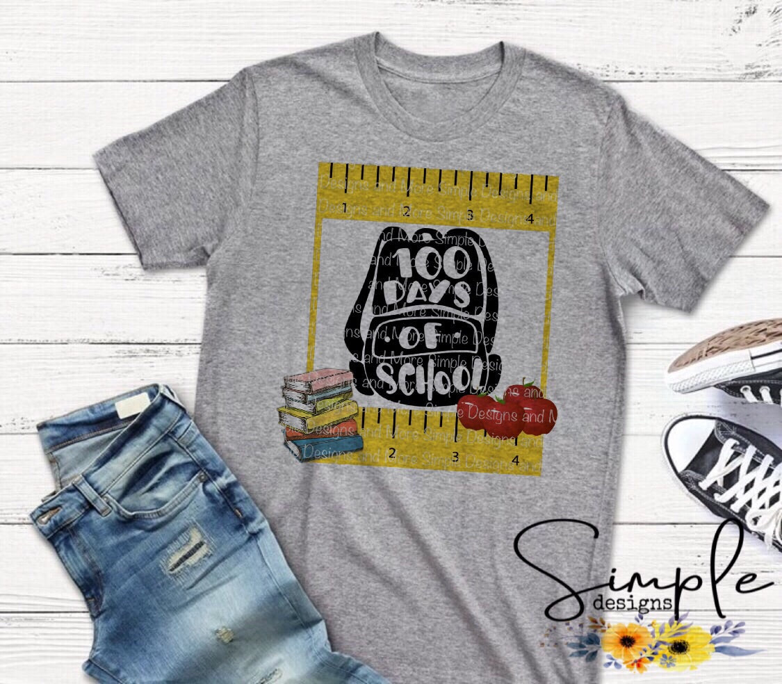 Ruler 100 Days of School Sublimation Heat Transfer Sheet