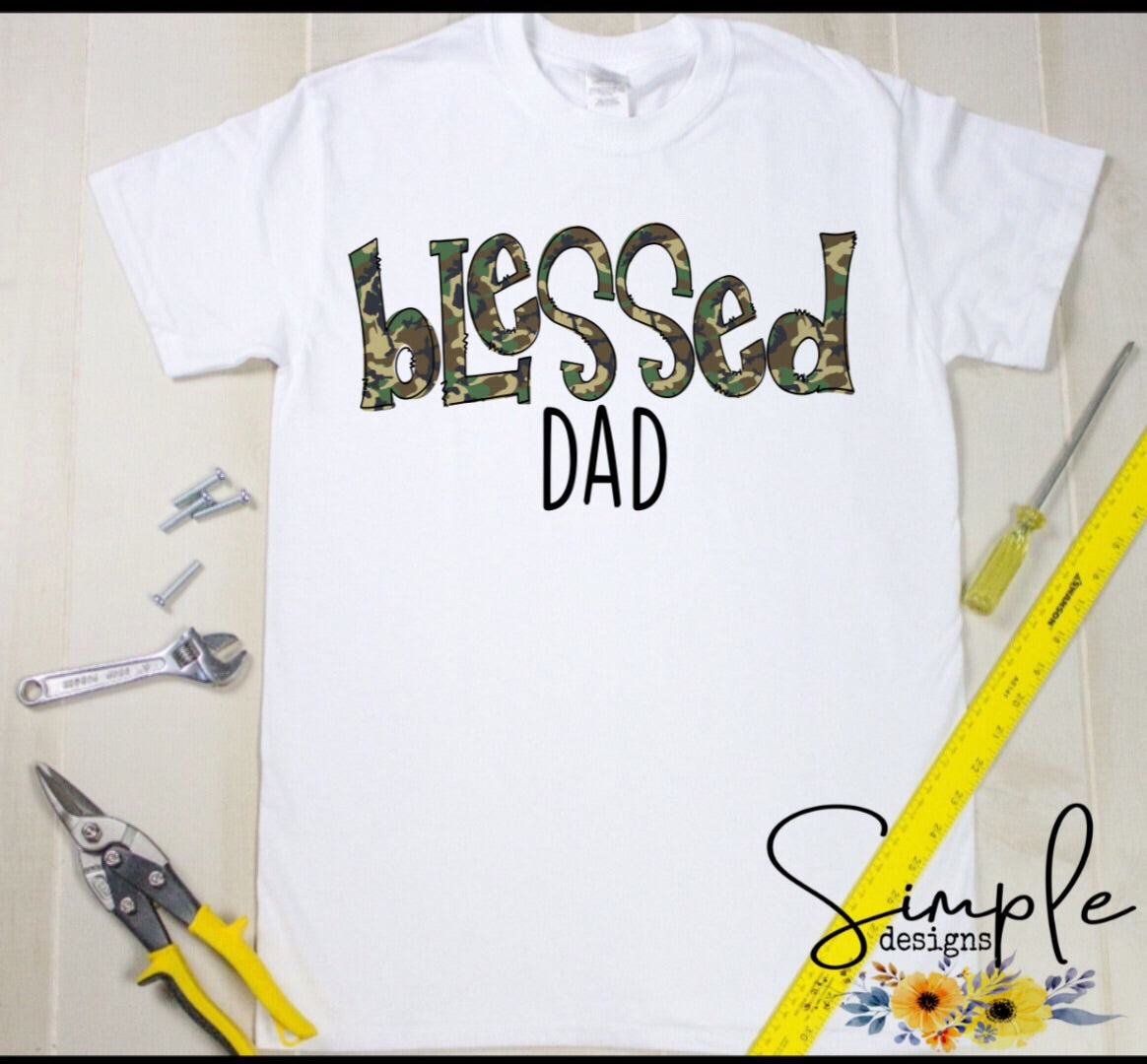 Blessed Gramps, Grandpa, Dad, CAMO Sublimation Heat Transfer Sheets