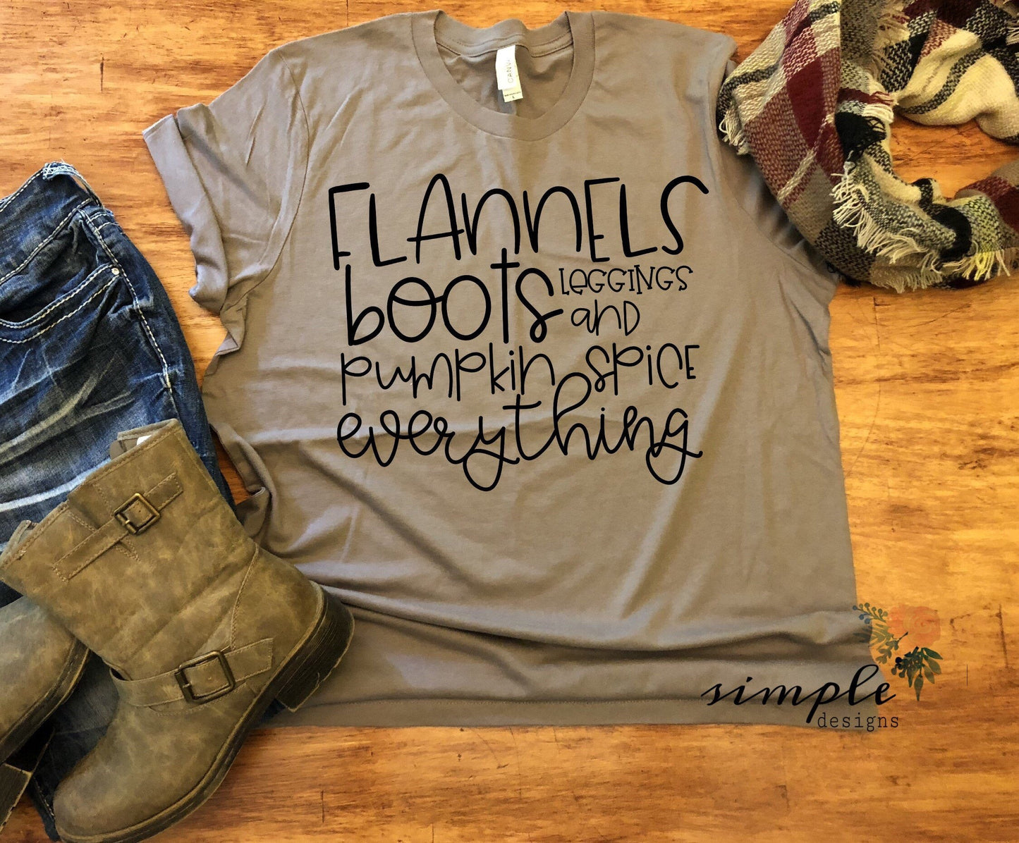 Flannels Boots Leggings and Pumpkin Spice Everything Lettering Sublimation Heat Transfer Sheet