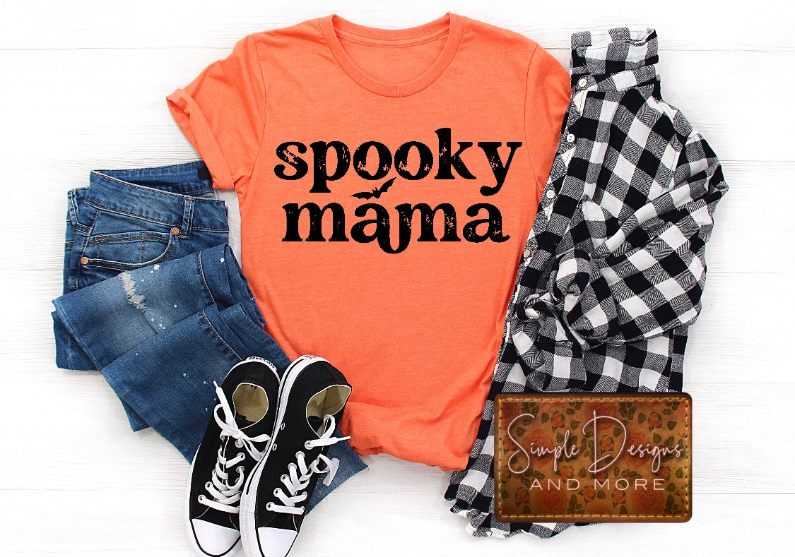 Spooky Mama Black Lettering Sublimation Heat Transfer Sheets