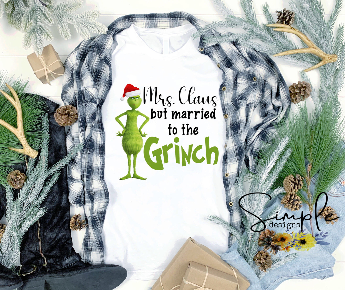 Mrs Claus But Married to the Grinch Sublimation Heat Transfer Sheets