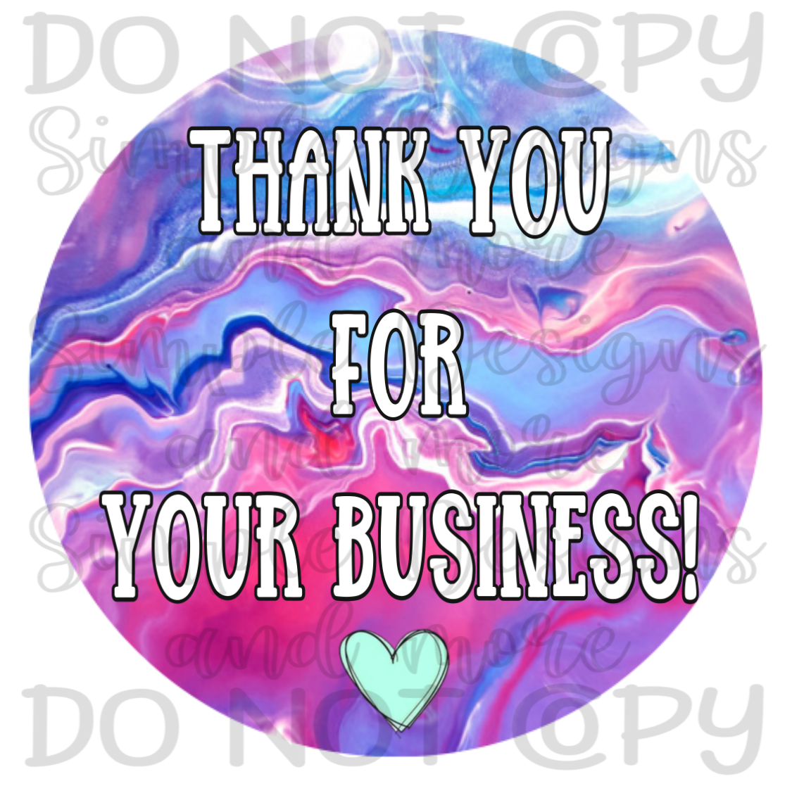 Pastel Color Splash Thank You for Your Business Stickers