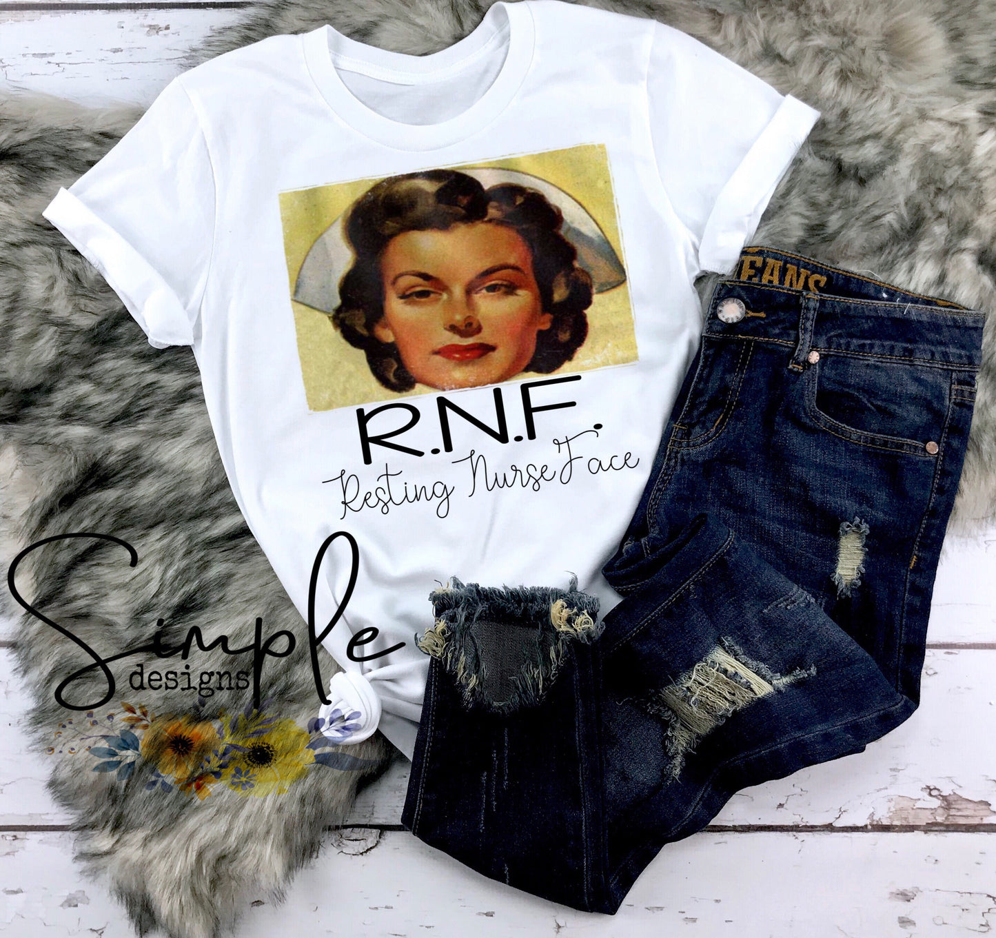 RNF Resting Nurse Face Nurse Sublimation Heat Transfer Sheets