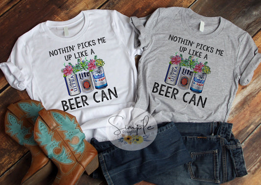 Nothing Picks Me Up Like a Beer Can Beer Can Sublimation Heat Transfer Sheet