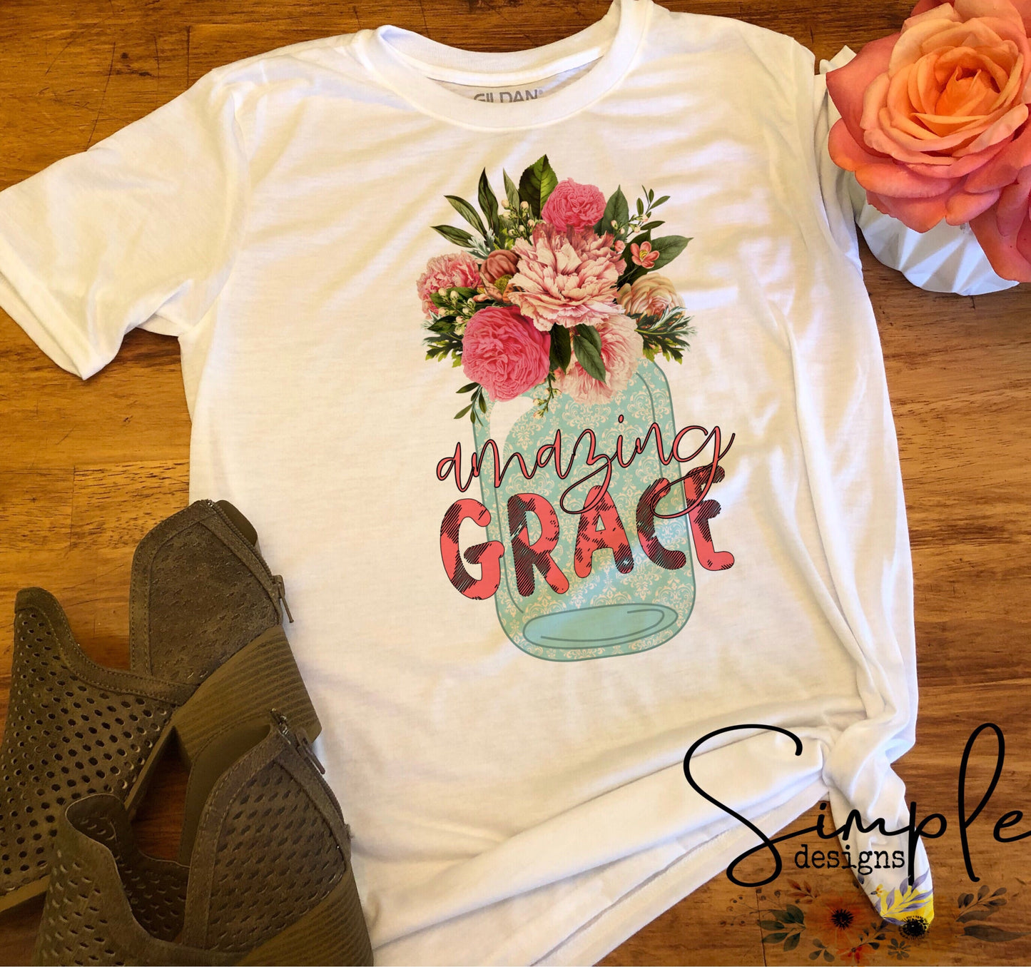 Mason Jar Amazing Grace Sublimation Heat Transfer Sheet