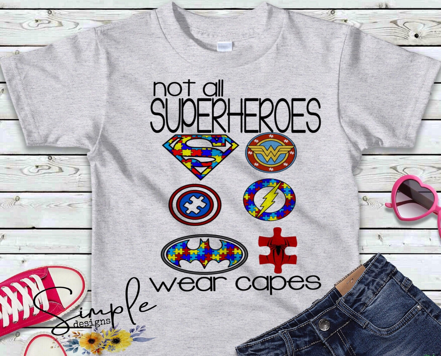 Not All Super Heroes Have Capes Autism Sublimation Heat Transfer Sheet